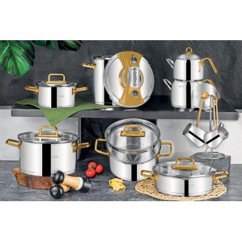 Pot Set (18 Pieces) Asis4064 Silver
Gold