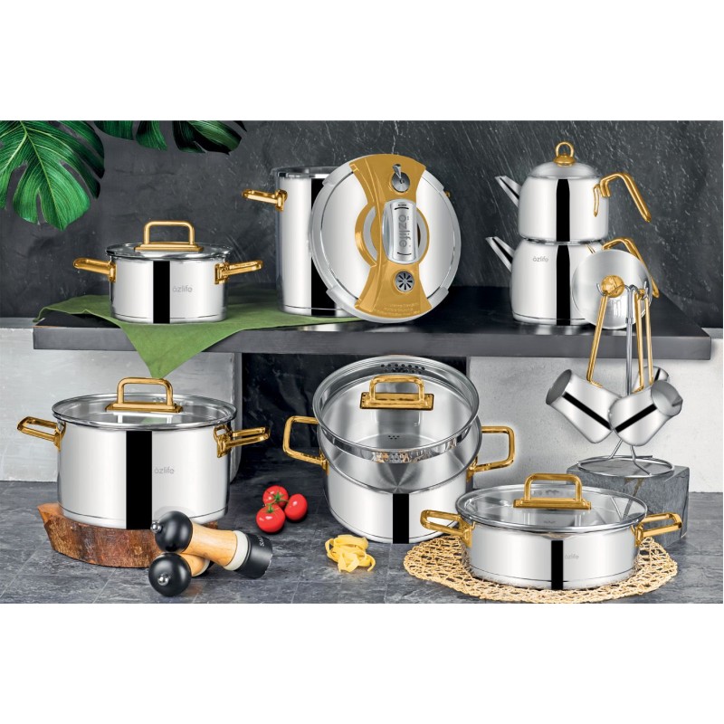 Pot Set (18 Pieces) Asis4064 Silver
Gold
