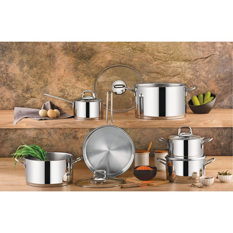 Pot Set (11 Pieces) Dilan4017 Silver