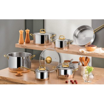 Pot Set (11 Pieces) Dilan4018 Silver
Gold