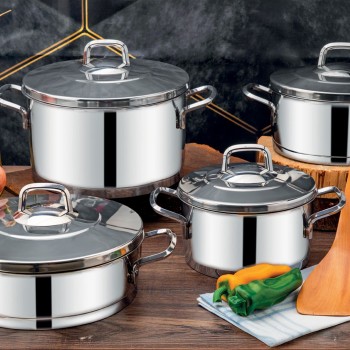 Pot Set (8 Pieces) Alya4059 Silver