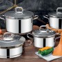 Pot Set (8 Pieces) Alya4059 Silver