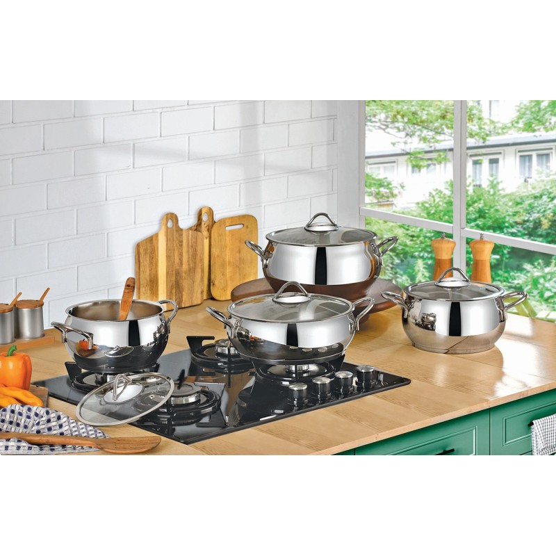 Pot Set (8 Pieces) Anka455 Silver