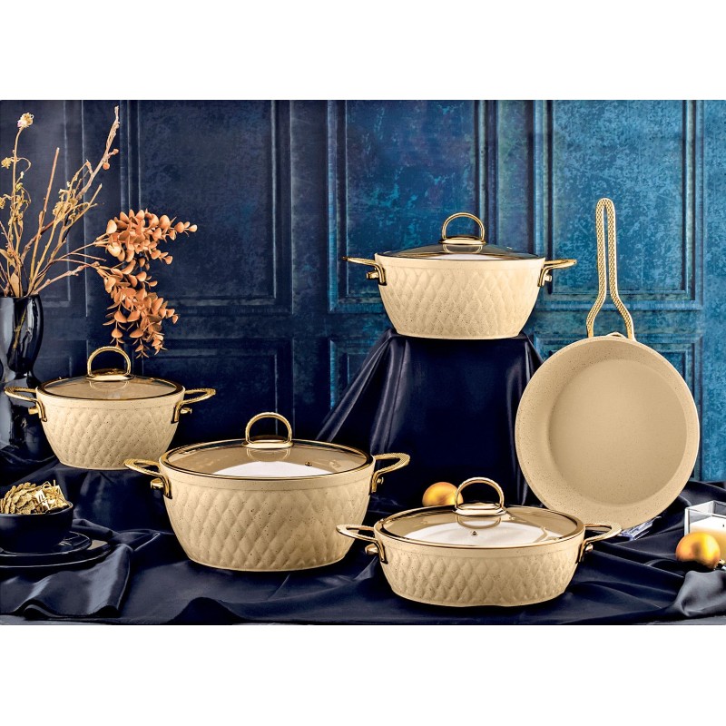 Pot Set (9 Pieces) Inci6082 Cream