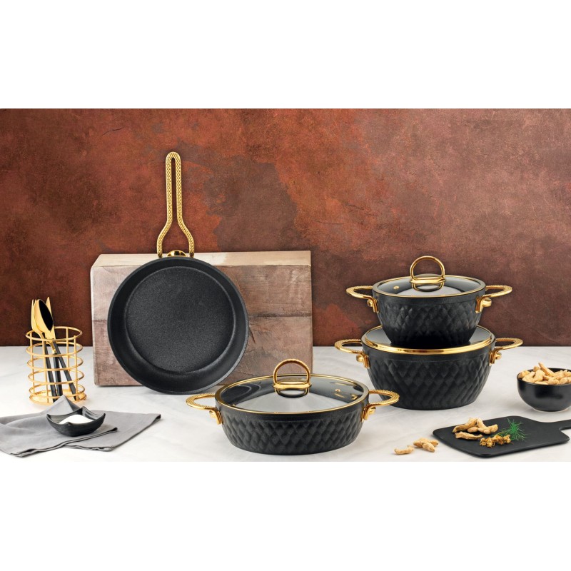 Pot Set (7 Pieces) İnci6042 Black