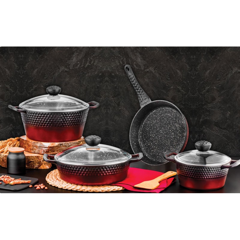 Pot Set (7 Pieces) Arya6056 Red