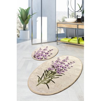 Bathmat Set (2 Pieces) Lavender Djt Multicolor
