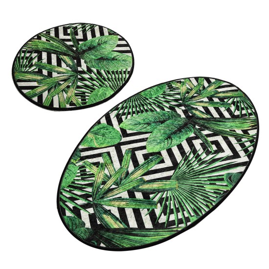 Bathmat Set (2 Pieces) Tropic Djt Multicolor Lessentiel Bathmat Set (2 Pieces) Tropic Djt Multicolor