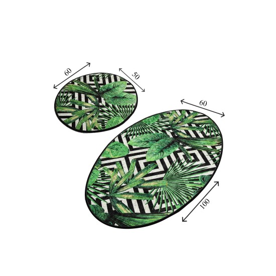 Bathmat Set (2 Pieces) Tropic Djt Multicolor Lessentiel Bathmat Set (2 Pieces) Tropic Djt Multicolor