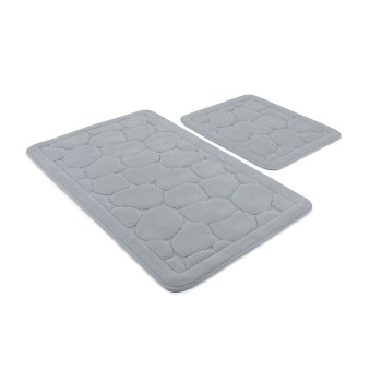 Bathmat Set (2 Pieces) Lino - Blue Multicolor