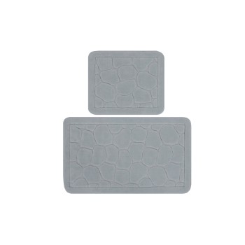 Bathmat Set (2 Pieces) Lino - Blue Multicolor