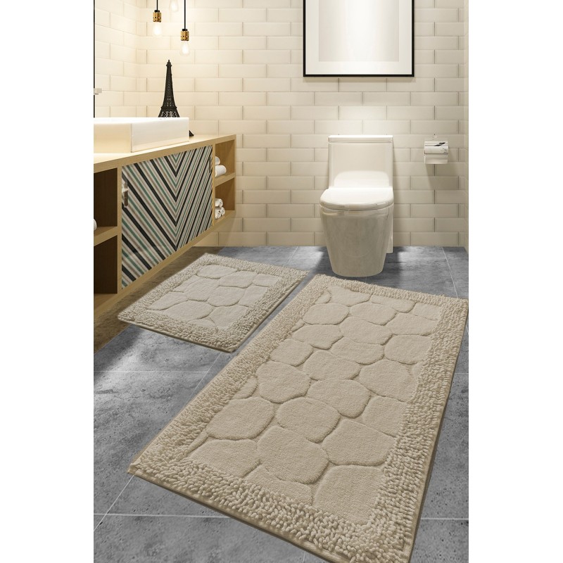 Lessentiel Bathmat Set (2 Pieces) Stone - Beige Multicolor