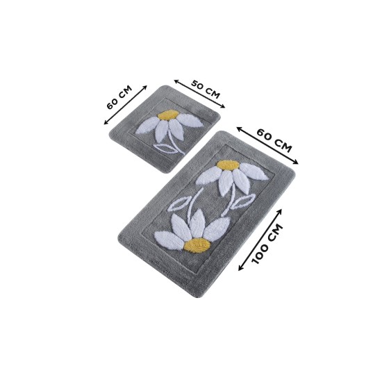 Acrylic Bathmat Set (2 Pieces) Daisy - Grey Multicolor Lessentiel Acrylic Bathmat Set (2 Pieces) Daisy - Grey Multicolor