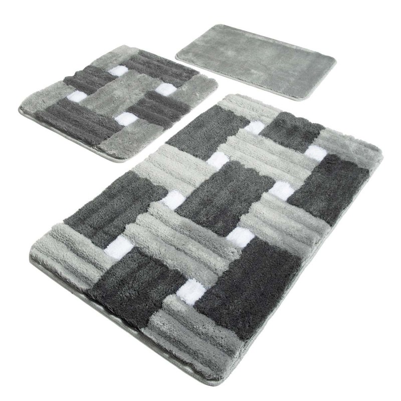 Lessentiel Acrylic Bathmat Set (3 Pieces) Piazza - Grey Multicolor