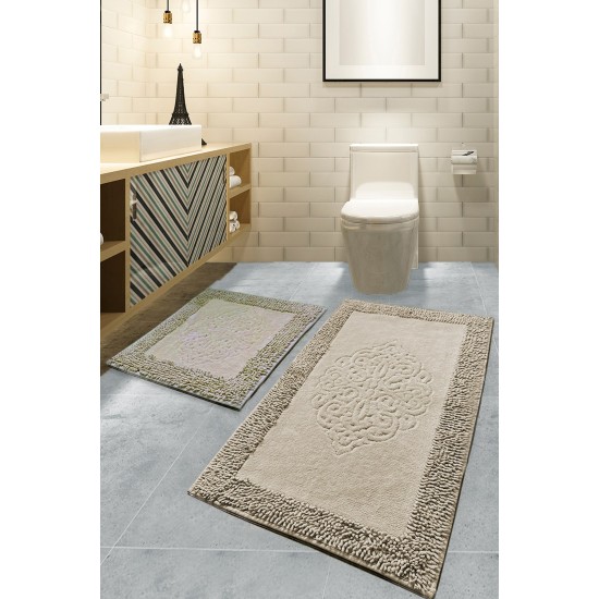 Lessentiel Bathmat Set (2 Pieces) Piante - Beige Multicolor