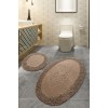 Lessentiel Bathmat Set (2 Pieces) Piante Oval - Beige Multicolor