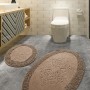 Bathmat Set (2 Pieces) Piante Oval - Beige Multicolor