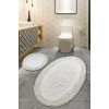 Lessentiel Bathmat Set (2 Pieces) Piante Oval - Ecru Multicolor