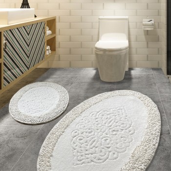 Bathmat Set (2 Pieces) Piante Oval - Ecru Multicolor