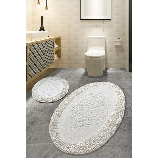 Bathmat Set (2 Pieces) Piante Oval - Ecru Multicolor Lessentiel Bathmat Set (2 Pieces) Piante Oval - Ecru Multicolor