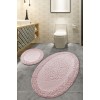 Lessentiel Bathmat Set (2 Pieces) Piante Oval - Pink Multicolor