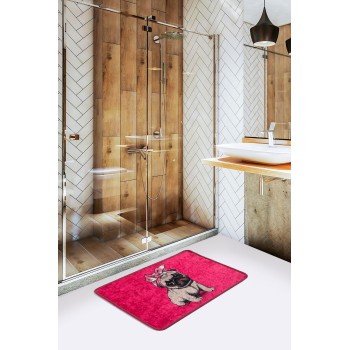 Bathmat Pink Pug Djt Multicolor