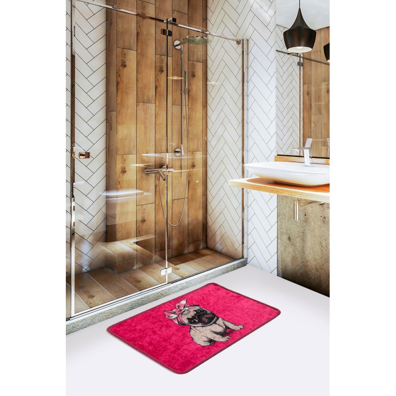 Lessentiel Bathmat Pink Pug Djt Multicolor