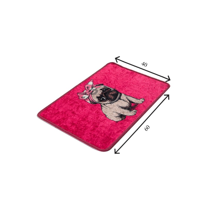 Lessentiel Bathmat Pink Pug Djt Multicolor
