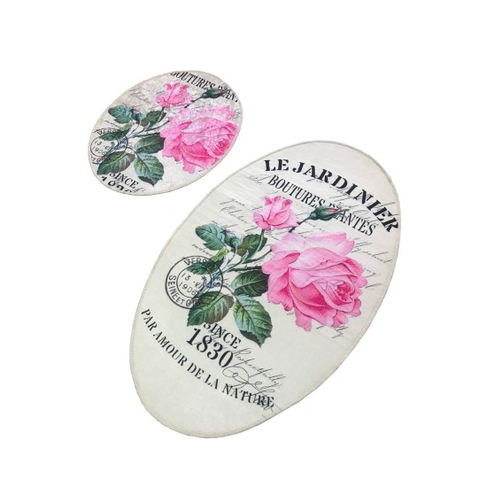 Bathmat Set (2 Pieces) Jardiner Oval Multicolor Lessentiel Bathmat Set (2 Pieces) Jardiner Oval Multicolor