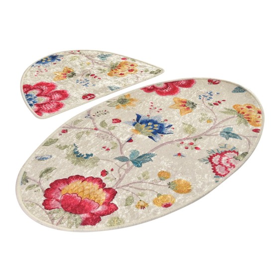 Bathmat Set (2 Pieces) Arya Oval Multicolor Lessentiel Bathmat Set (2 Pieces) Arya Oval Multicolor