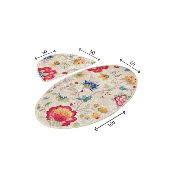 Bathmat Set (2 Pieces) Arya Oval Multicolor Lessentiel Bathmat Set (2 Pieces) Arya Oval Multicolor