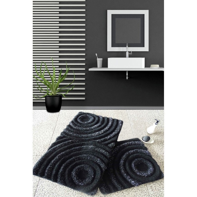 Lessentiel Acrylic Bathmat Set (2 Pieces) Wave - Black Black
Anthracite