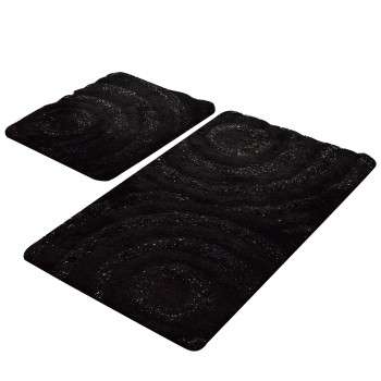Acrylic Bathmat Set (2 Pieces) Wave - Black Black
Anthracite