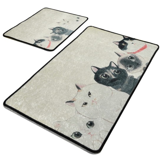 Bathmat Set (2 Pieces) Angry Cats Djt Multicolor Lessentiel Bathmat Set (2 Pieces) Angry Cats Djt Multicolor