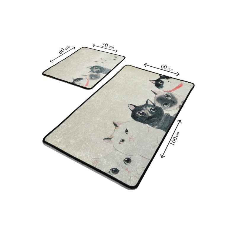 Lessentiel Bathmat Set (2 Pieces) Angry Cats Djt Multicolor