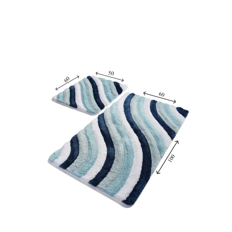 Lessentiel Acrylic Bathmat Set (2 Pieces) Colorful - Blue Multicolor