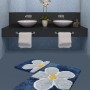 Acrylic Bathmat Set (2 Pieces) Flower - Blue Multicolor