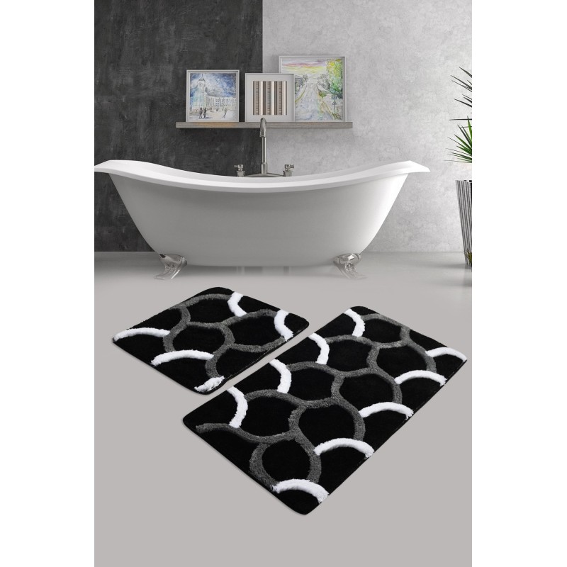 Lessentiel Acrylic Bathmat Set (2 Pieces) Elegant - Black Multicolor