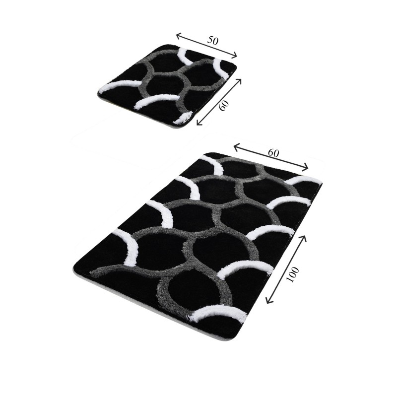 Lessentiel Acrylic Bathmat Set (2 Pieces) Elegant - Black Multicolor