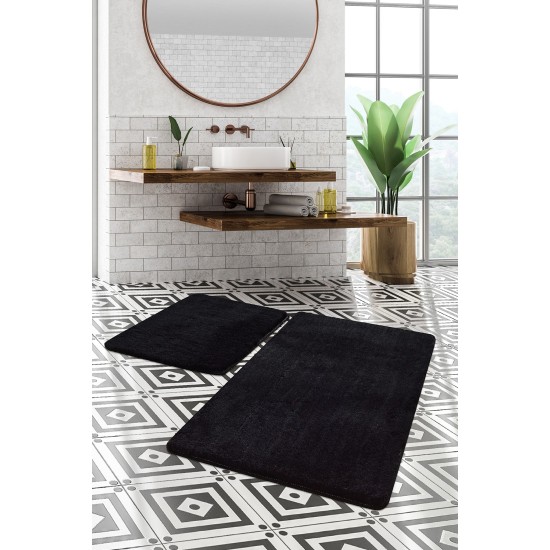 Acrylic Bathmat Set (2 Pieces) Havai - Black Black Lessentiel Acrylic Bathmat Set (2 Pieces) Havai - Black Black
