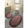 Lessentiel Bathmat Set (2 Pieces) Piante Oval - Brown Multicolor