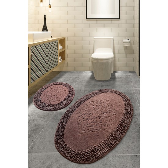 Bathmat Set (2 Pieces) Piante Oval - Brown Multicolor Lessentiel Bathmat Set (2 Pieces) Piante Oval - Brown Multicolor