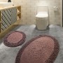 Bathmat Set (2 Pieces) Piante Oval - Brown Multicolor
