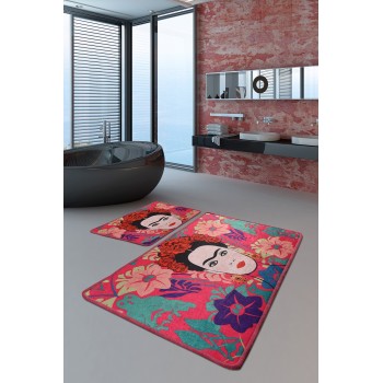 Bathmat Set (2 Pieces) Frida - Pink Multicolor