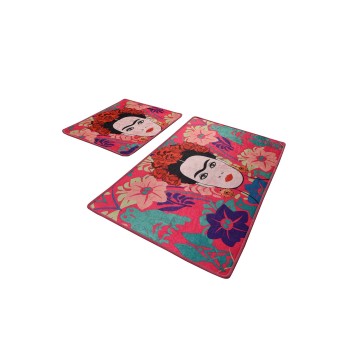 Bathmat Set (2 Pieces) Frida - Pink Multicolor