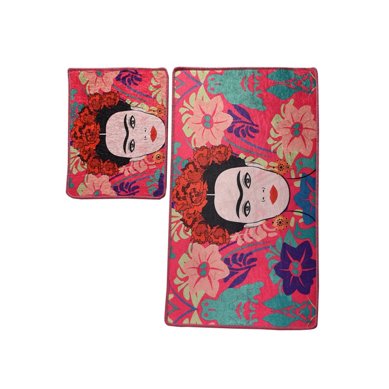 Lessentiel Bathmat Set (2 Pieces) Frida - Pink Multicolor