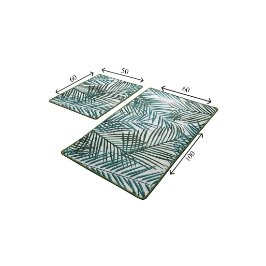 Bathmat Set (2 Pieces) Botany Multicolor Lessentiel Bathmat Set (2 Pieces) Botany Multicolor