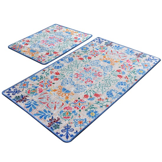 Bathmat Set (2 Pieces) Ceramica Multicolor Lessentiel Bathmat Set (2 Pieces) Ceramica Multicolor