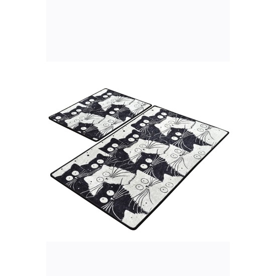 Bathmat Set (2 Pieces) White Cats Multicolor Lessentiel Bathmat Set (2 Pieces) White Cats Multicolor