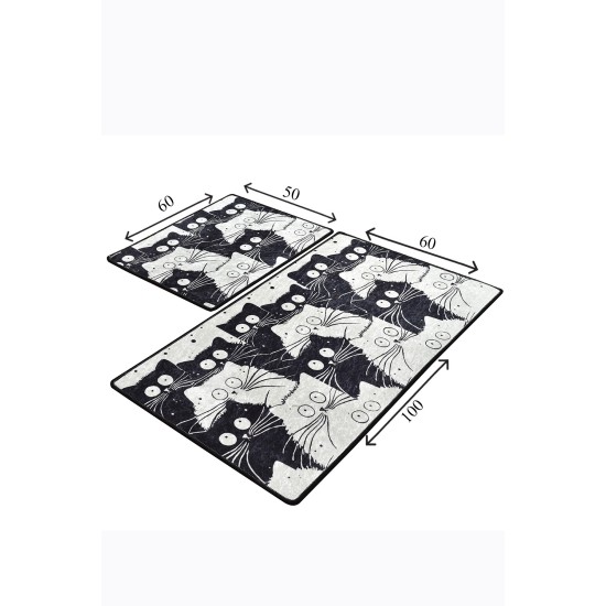 Bathmat Set (2 Pieces) White Cats Multicolor Lessentiel Bathmat Set (2 Pieces) White Cats Multicolor